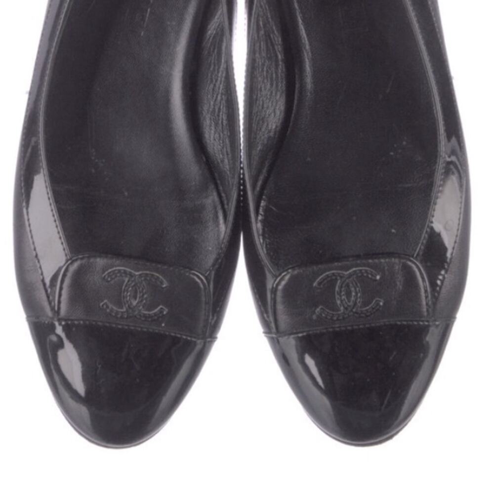 CHANEL vintage logo flats ballet ballerina size 35 shoes size 5 - Picture 2 of 5